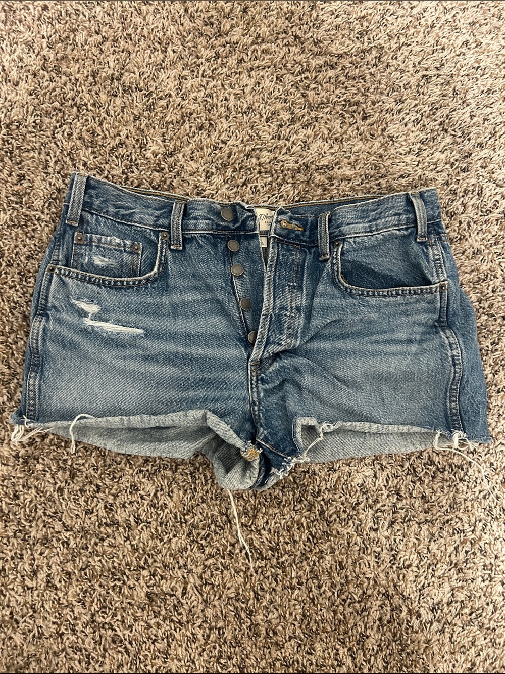 Universal Thread Light Wash, Distressed, High Rise Mini Shorts
